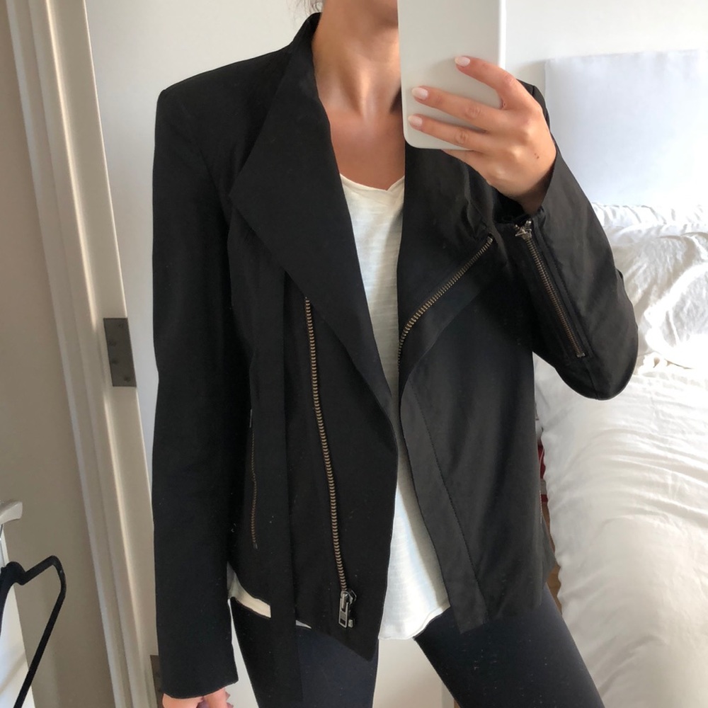 Helmut Lang Black Nylon Zip Up Utility Jacket